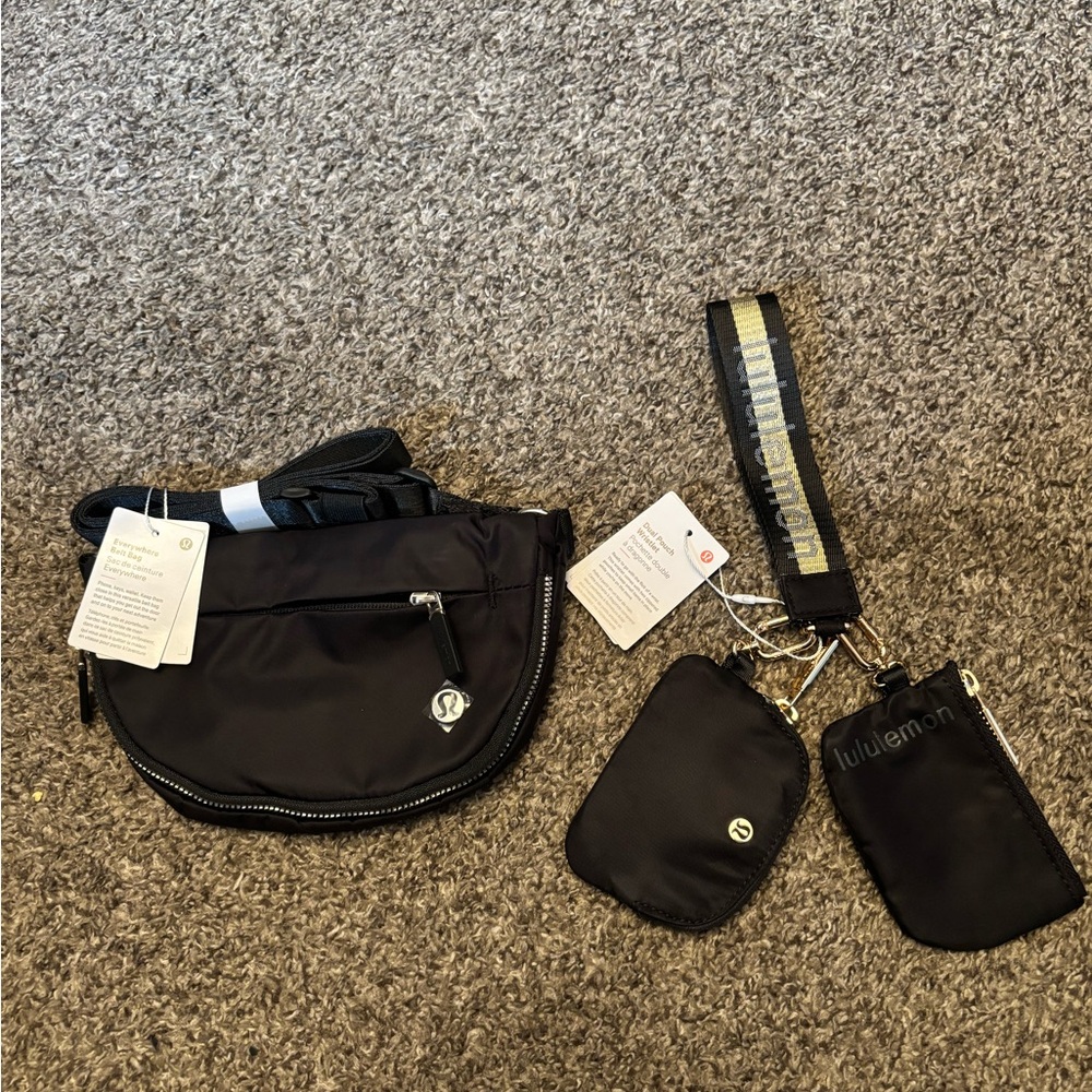 Lululemon Black Dual Pouch Wristlet